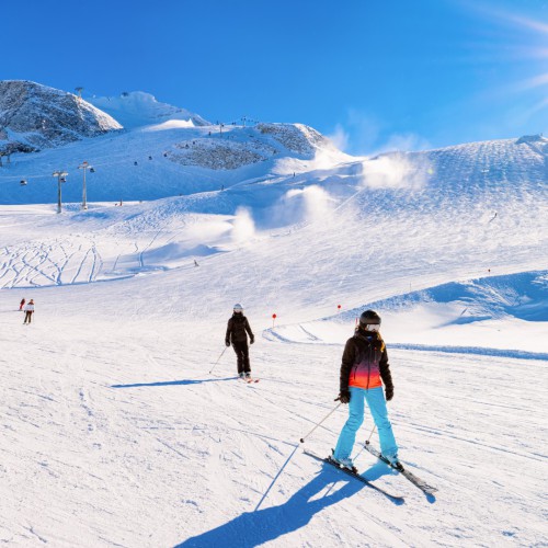 Skiërs in Mayrhofen