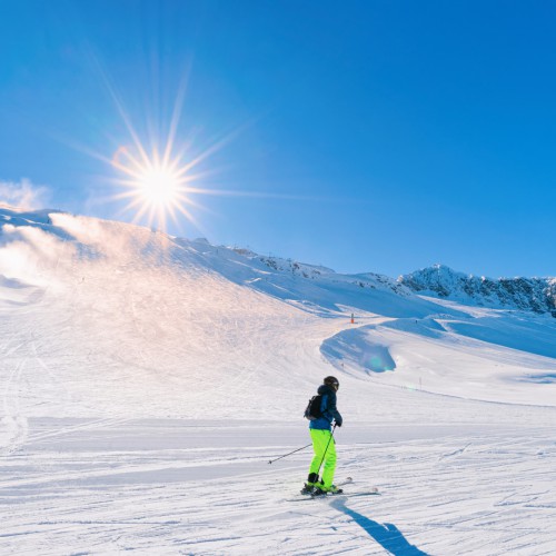 Skiërs in Hintertux