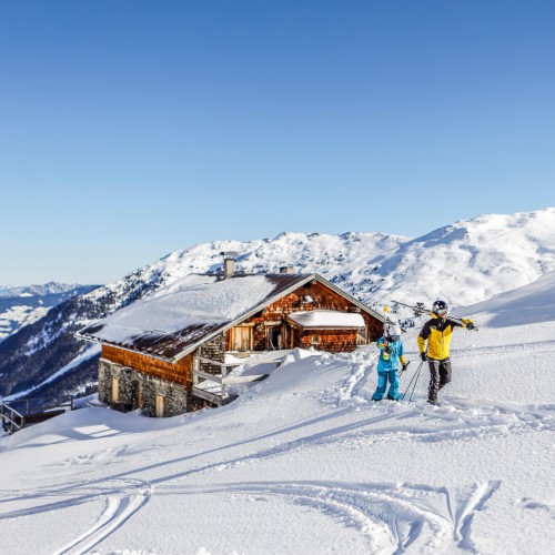 Bergrestaurant bij HochFügen in de winter