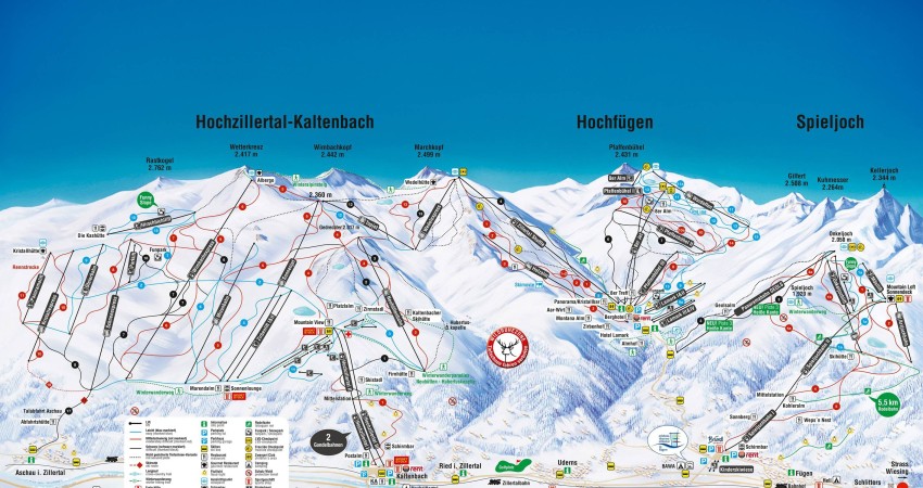 Pistekaart Kaltenbach - Fügen
